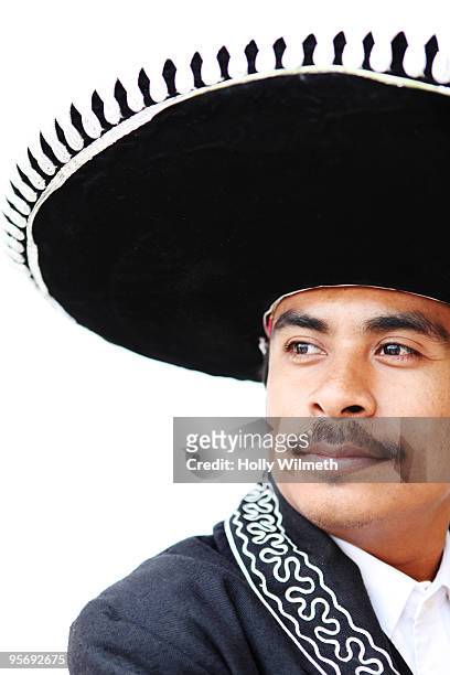 dancer in traditional "charro" costume - mexican mustache stock pictures, royalty-free photos & images
