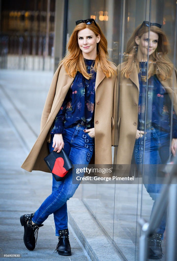 Sarah Rafferty Getty Images Sarah Rafferty is seen with Marc Cain's Limited Edition Charity Bag ...