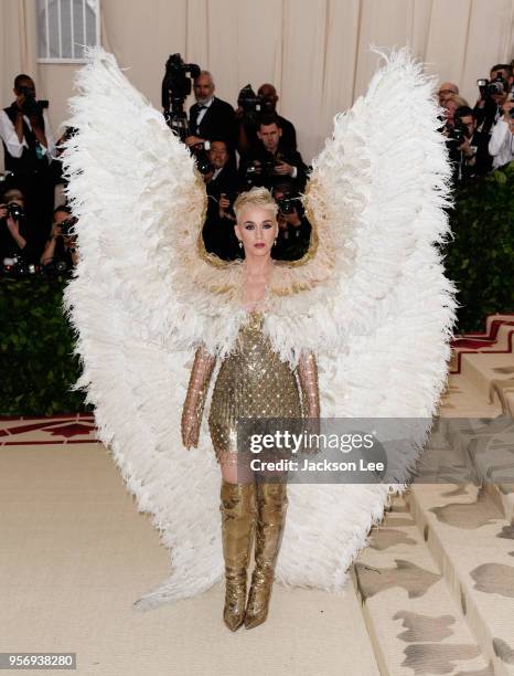 Katy Perry attends Heavenly Bodies: Fashion & The Catholic Imagination Costume Institute Gala at Metropolitan Museum of Art on May 7, 2018 in New...