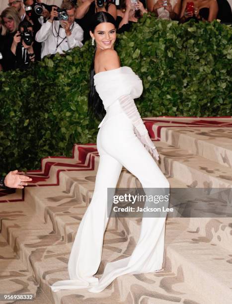 Kendall Jenner attends Heavenly Bodies: Fashion & The Catholic Imagination Costume Institute Gala at Metropolitan Museum of Art on May 7, 2018 in New...