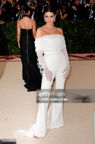 Kendall Jenner attends Heavenly Bodies: Fashion & The Catholic Imagination Costume Institute Gala at Metropolitan Museum of Art on May 7, 2018 in New...