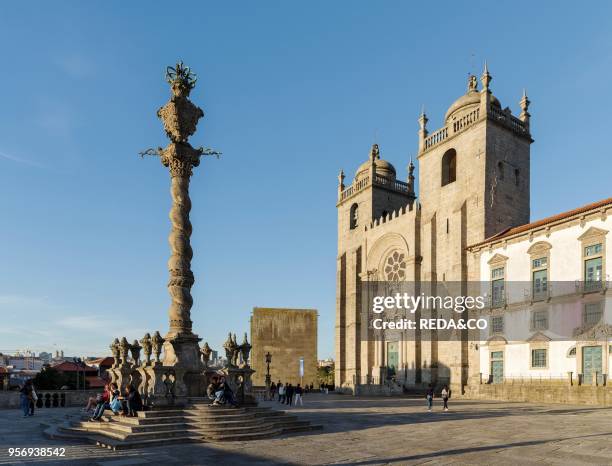 The Cathedral at Terreiro da Se. City Porto at Rio Douro in the north of Portugal. The old town is listed as UNESCO world heritage. Europe. Southern...