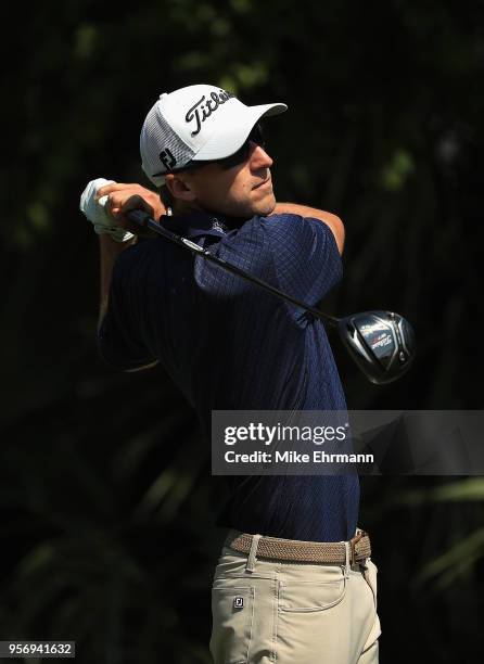 Richy Werenski of the United States plays his shot from the fifth tee during the first round of THE PLAYERS Championship on the Stadium Course at TPC...