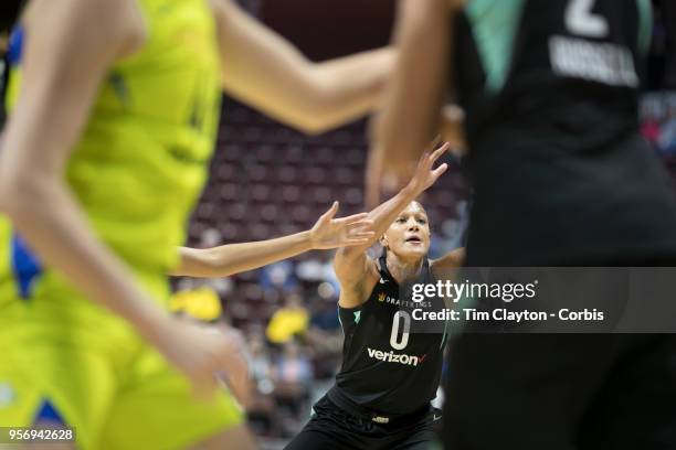 May 7: Marissa Coleman of the New York Liberty in action during the Dallas Wings Vs New York Liberty, WNBA pre season game at Mohegan Sun Arena on...