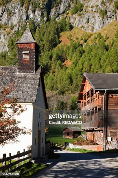 The village Streden in valley Virgental. Tyrol. In early morningEurope. Central Europe. Austria. East Tyrol.