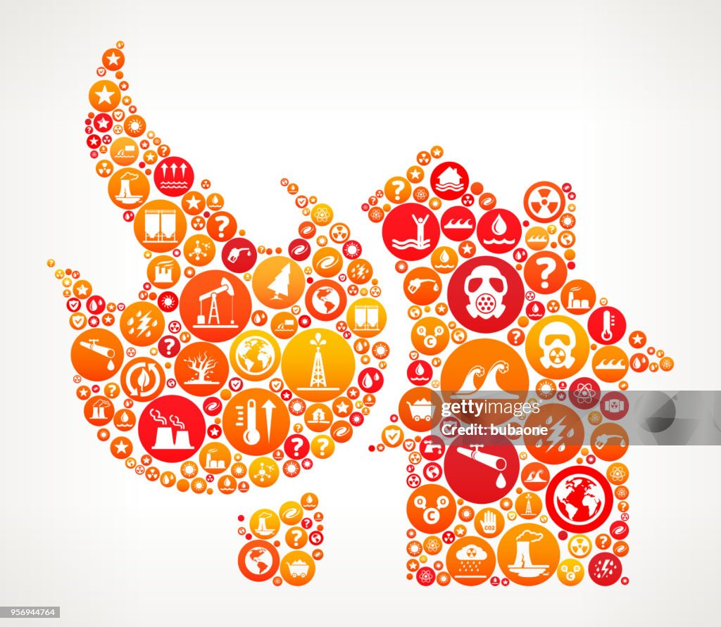 House Fire Climate Change Vector Icon Pattern