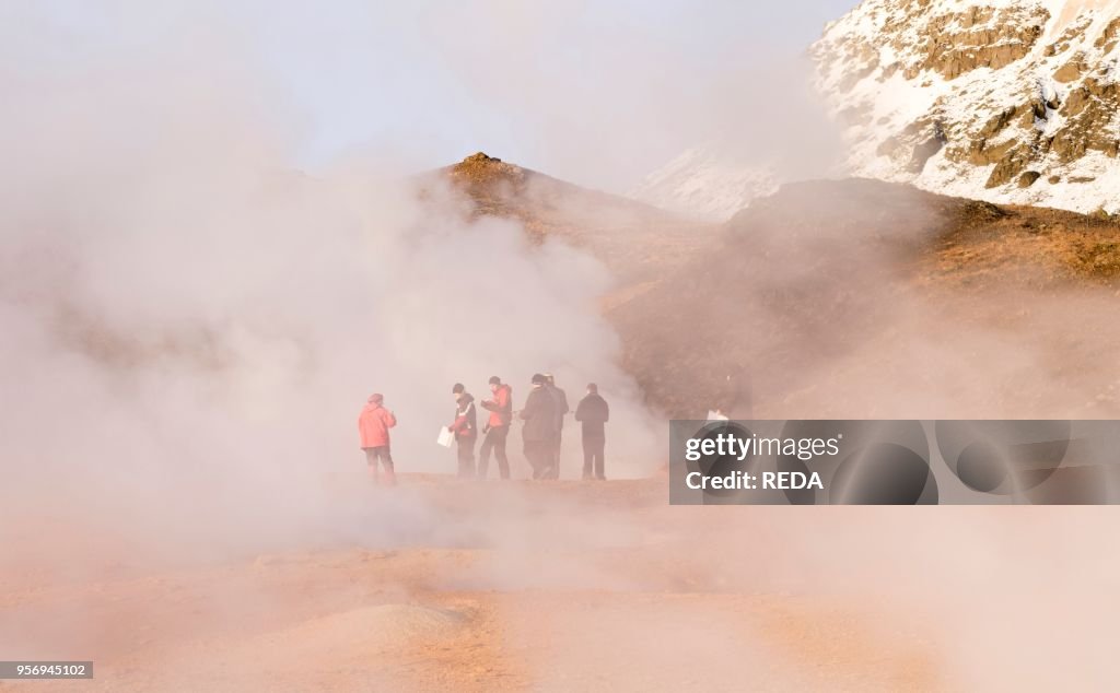 The geothermal area near Hveragerdi during winter