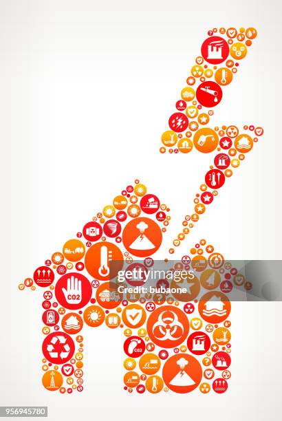 house struck by lightning climate change vector icon pattern - natural gas accident stock illustrations