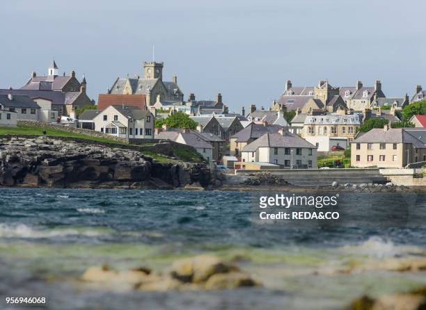 Lerwick. The capital of the Shetland Islands in the far north of Scotland. View over Brei Wick. Europe. Northern Europe. Great Britain. Scotland....