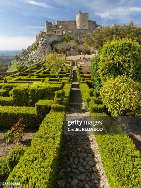 The castle dating back to moorish times in the middle ages. Marvao a famous medieval mountain village and tourist attraction in the Alentejo. Europe....