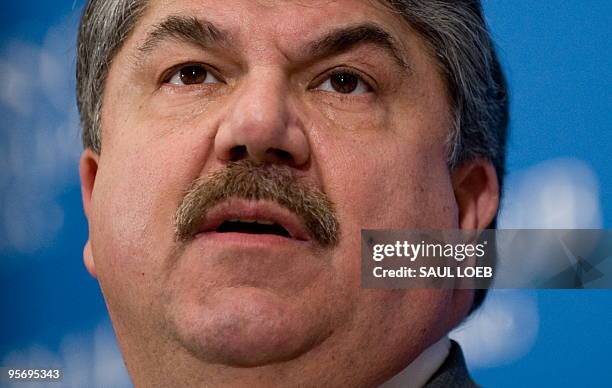 Richard Trumka, president of the AFL-CIO, speaks at the National Press Club on labor issues including the jobs bill, unionization and the economy,...