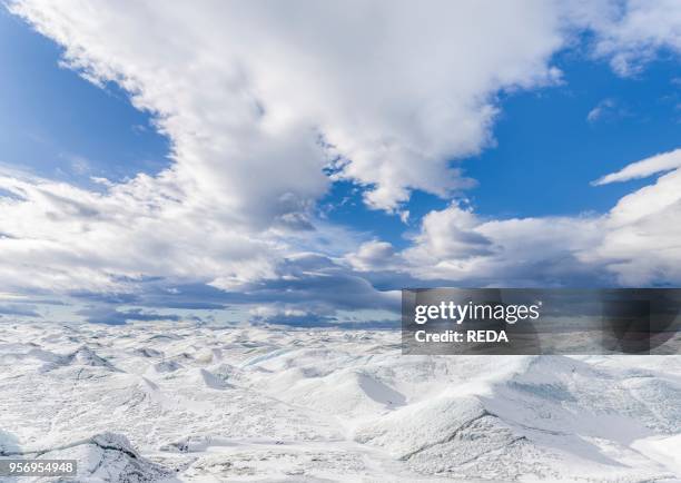 Landscape on the Greenland Ice Sheet near Kangerlussuaq. America. North America. Greenland. Denmark.