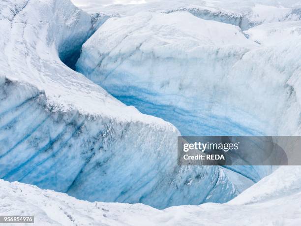 Landscape on the Greenland Ice Sheet near Kangerlussuaq. America. North America. Greenland. Denmark.