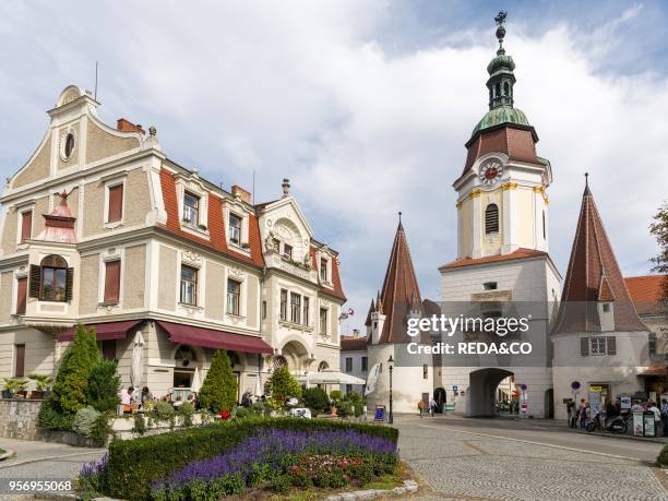 The town gate Steiner Tor in the old town of Krems an der Donau in Lower Austria. The gateway to the Wachau. The Wachau is a famous vineyard and...