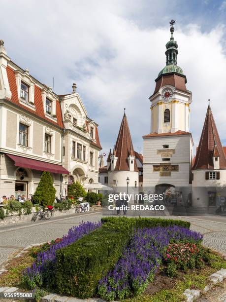 The town gate Steiner Tor in the old town of Krems an der Donau in Lower Austria. The gateway to the Wachau. The Wachau is a famous vineyard and...