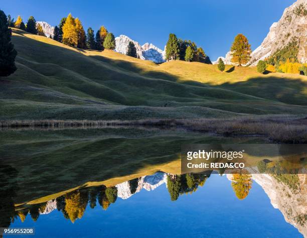 Geisler mountain range - Odle in the Dolomites of the Groeden Valley - Val Gardena in South Tyrol - Alto Adige. The Dolomites mountain are listed as...
