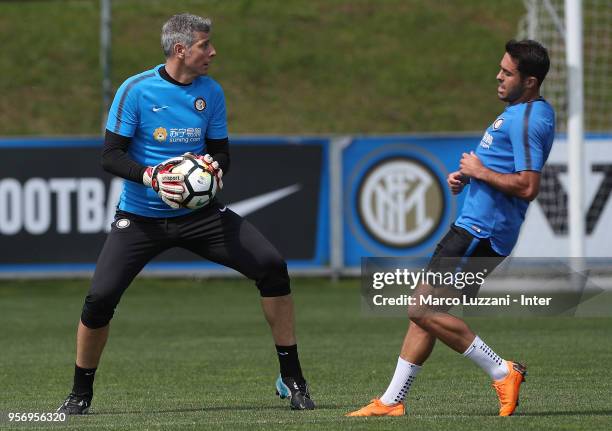 Francesco Toldo of Inter Forever in action during the FC Internazionale training session at the club's training ground Suning Training Center in...