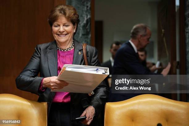 Sen. Jeanne Shaheen arrives at a hearing before the Commerce, Justice, Science, and Related Agencies Subcommittee of Senate Appropriations Committee...