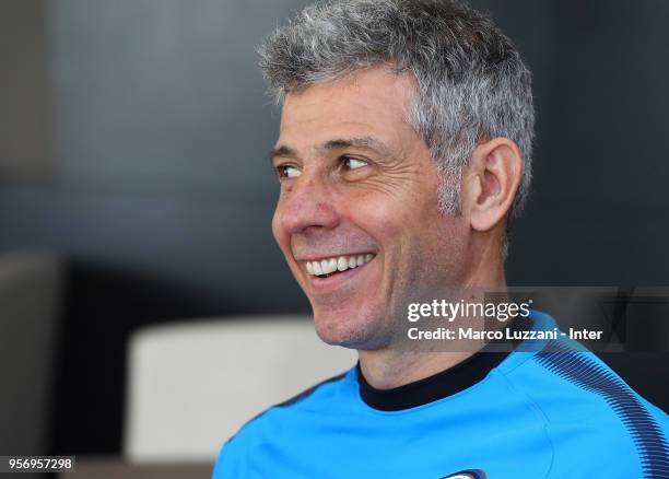 Francesco Toldo of Inter Forever looks on during the FC Internazionale training session at the club's training ground Suning Training Center in...