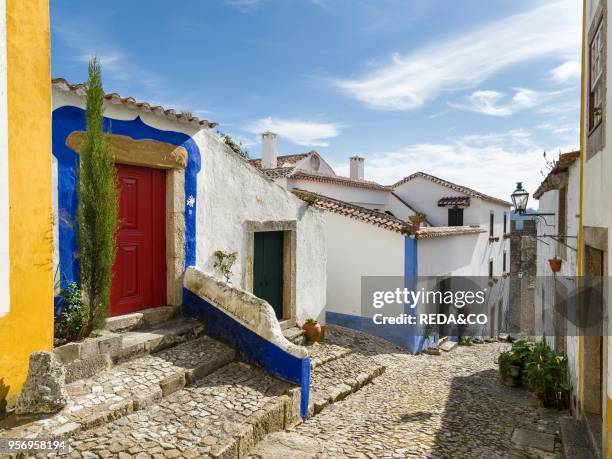 Historic small town Obidos with a medieval old town. A tourist attraction north of Lisboa Europe. Southern Europe. Portugal.