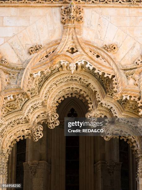 The unfinished chapels. Capelas Imperfeitas. In typical manueline style. The monastery of Batalha. Mosteiro de Santa Maria da Vitoria. Listed as...