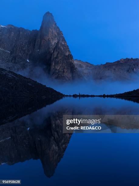 Mount Kenya national park in the highlands of central Kenya. A UNESCO world heritage site. The central part of Mount Kenya with Point John and Midget...