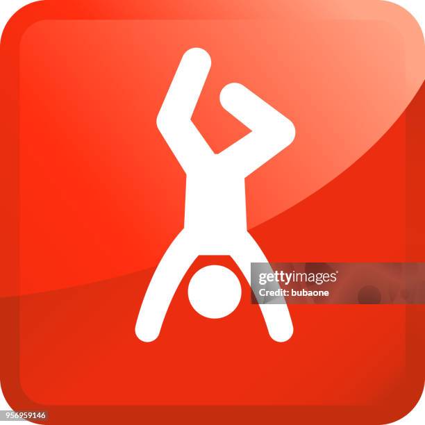 man up side down icon - handstand stock illustrations