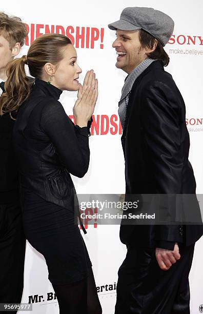 Actress Alicja Bachleda and Markus Goller attend the premiere of 'Friendship' at CineMaxx at Potsdam Place on January 11, 2010 in Berlin, Germany.