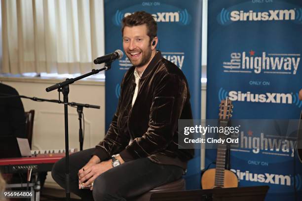 Brett Eldredge performs on SiriusXM's The Highway channel at Patsy's Italian Restaurant on May 7, 2018 in New York City.