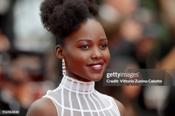 Lupita Nyongo attends the screening of "Sorry Angel " during the 71st annual Cannes Film Festival at Palais des Festivals on May 10, 2018 in Cannes,...