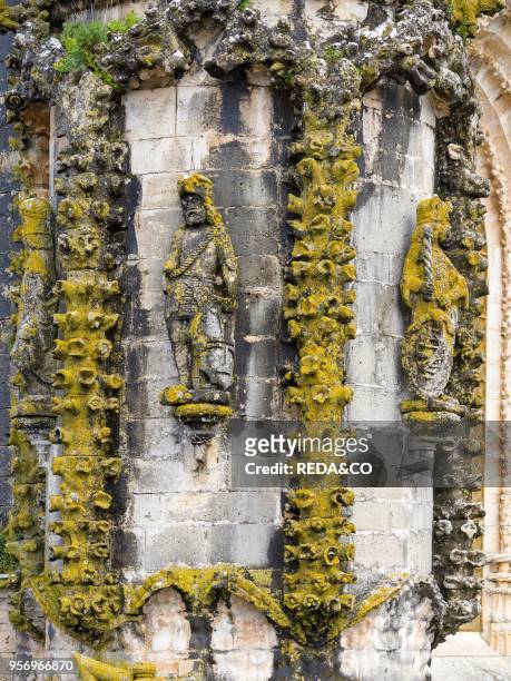 Details of the facade of the church. Convent of Christ. Convento de Cristo. In Tomar. It is part of the UNESCO world heritage Europe. Southern...