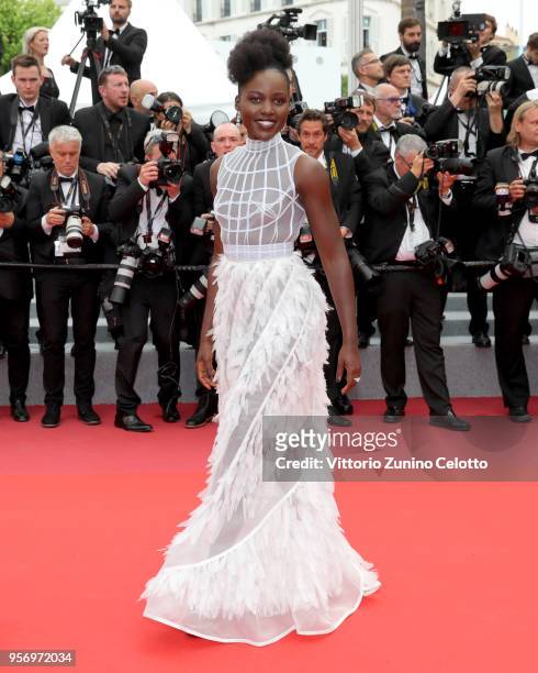 Lupita Nyongo attends the screening of "Sorry Angel " during the 71st annual Cannes Film Festival at Palais des Festivals on May 10, 2018 in Cannes,...