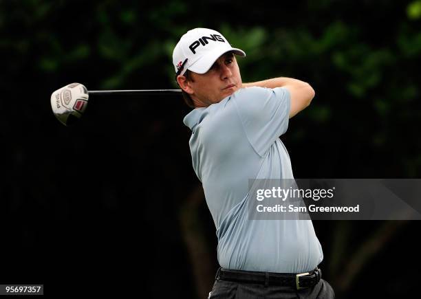 Heath Slocum hits a shot during the first round of the SBS Championship at the Plantation course on January 7, 2010 in Kapalua, Maui,Hawaii.