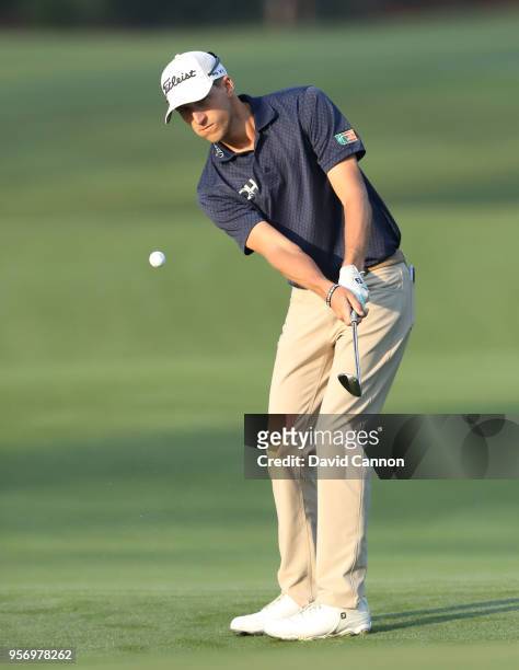 Richy Werenski of the United States plays his third shot on the par 4, 10th hole during the first round of the THE PLAYERS Championship on the...