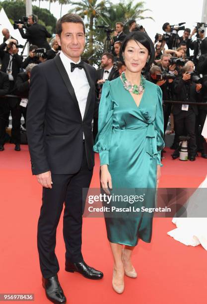 Cannes Mayor David Lisnard and President of Cannesseries, former French Culture Minister, Fleur Pellerin attend the screening of "Sorry Angel "...