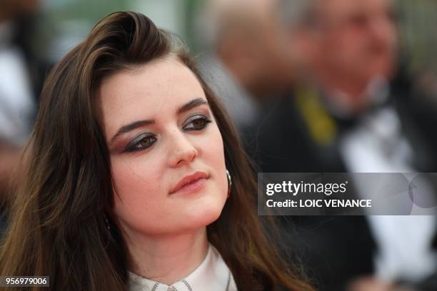 French actress Adele Wismes poses as she arrives on May 10, 2018 for the screening of the film "Sorry Angel " at the 71st edition of the Cannes Film...