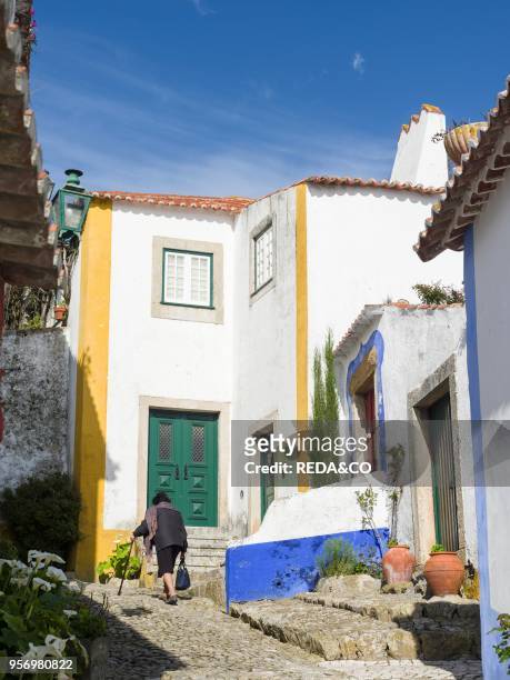 Historic small town Obidos with a medieval old town. A tourist attraction north of Lisboa Europe. Southern Europe. Portugal.