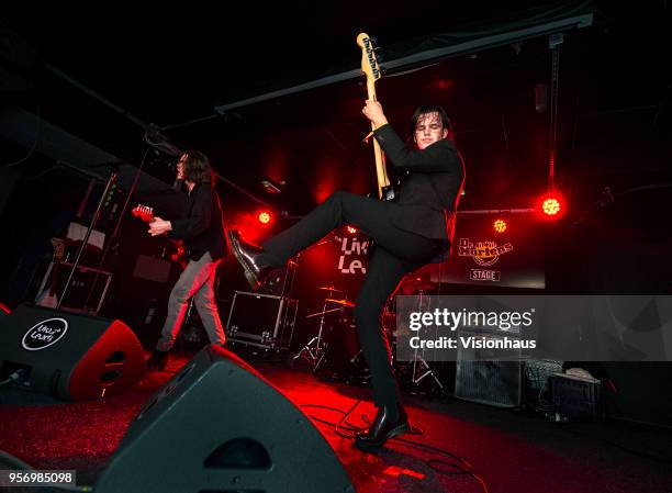 The Blinders with Thomas Haywood on lead vocals and guitar, Charlie McGough on bass and Matty Neale on drums perform at the Wardrobe as part of the...