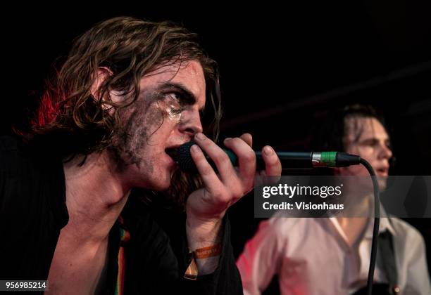 The Blinders with Thomas Haywood on lead vocals and guitar, Charlie McGough on bass and Matty Neale on drums perform at the Wardrobe as part of the...