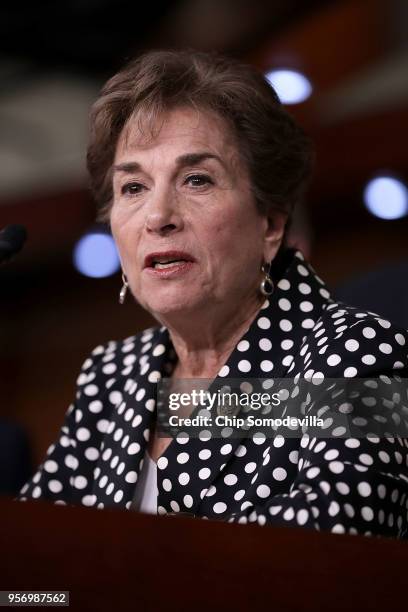 Rep. Jan Schakowsky speaks during a news conferene with fellow Democratic members to criticize President Donald Trump's decision to pull out of the...