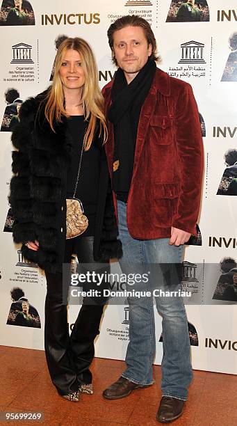 Emmanuel Petit and his wife Maria attend "Invictus" Paris Premiere at UNESCO on January 11, 2010 in Paris, France.