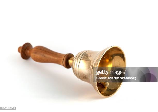 old school bell - handbell stock pictures, royalty-free photos & images