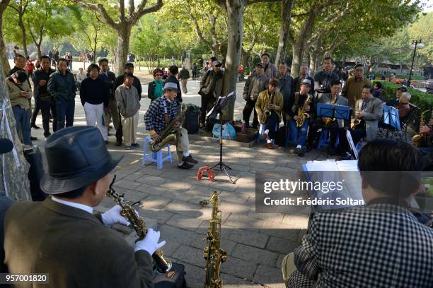 Fuxing Park in Shanghai. The Fuxing Park is located in the former French Concession of Shanghai, in Luwan District near Nanchang Road. Early morning,...