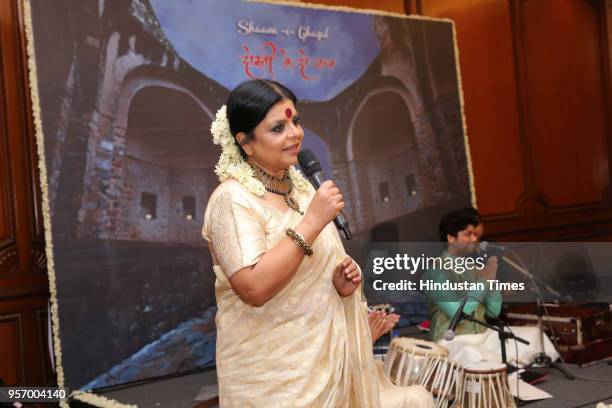 Deepa Dasmunsi during a party hosted by Shakeel Saifi, Chairman of the Delhi-based Muslim Yuva Atankwad Virodhi Samiti, on May 5, 2018 in New Delhi,...