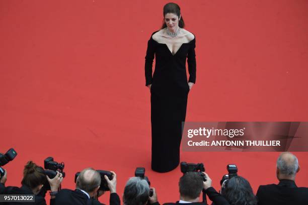 French-Italian actress Chiara Mastroianni poses as she arrives on May 10, 2018 for the screening of the film "Sorry Angel " at the 71st edition of...