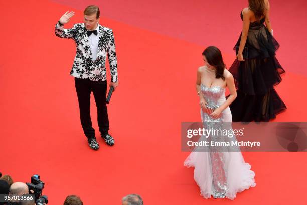 Christophe Guillarme and Anita Chui attend the screening of "Sorry Angel " during the 71st annual Cannes Film Festival at Palais des Festivals on May...