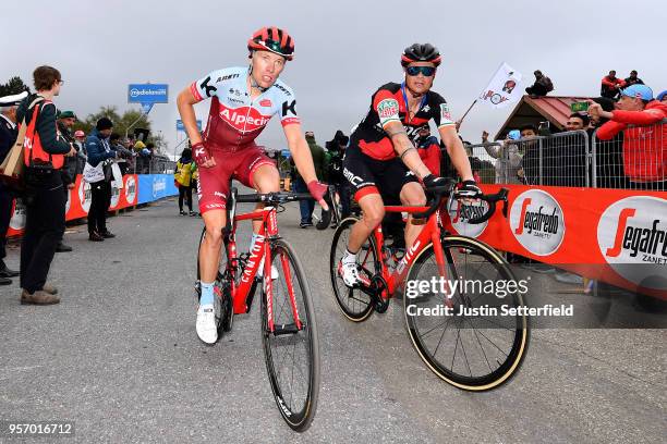 Arrival / Maurits Lammertink of The Netherlands and Team Katusha-Alpecin / Nicolas Roche of Ireland and BMC Racing Team / during the 101th Tour of...