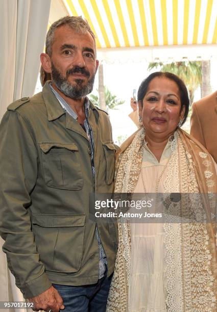 Daniel Battsek,Swati Bhise attend an exclusive Cannes launch celebration of 'Swords & Sceptres' at The Carlton on May 10, 2018 in Cannes, France.