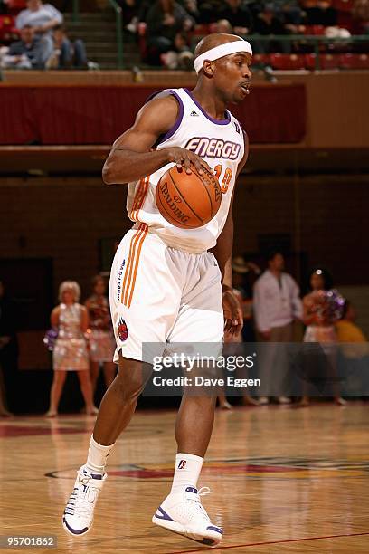 Curtis Stinson of the Iowa Energy brings the ball up court during the D-League game against the Rio Grande Valley Vipers on January 9, 2010 at the...