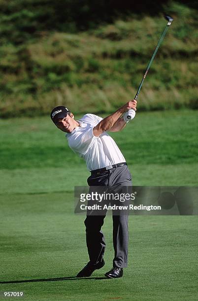 Paul Casey of England plays a fairway shot during the Scottish PGA Championship at the Gleneagles Hotel in Scotland. \ Mandatory Credit: Andrew...
